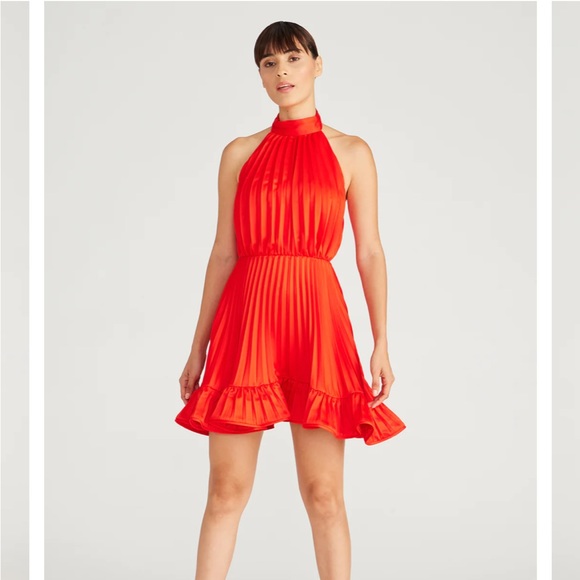 AMUR amiri pleated halter minidress